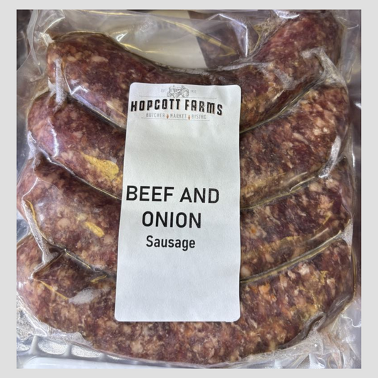 HOPCOTT FARMS BEEF AND ONION SAUSAGE