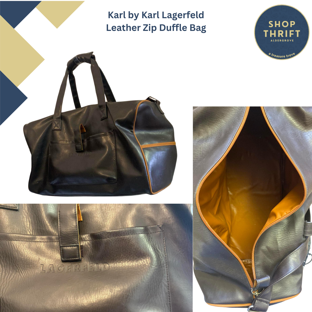 Karl by Karl Lagerfeld Leather Zip Duffle Bag