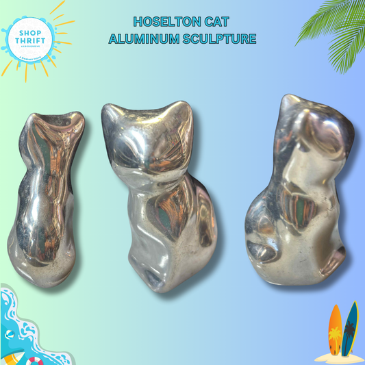 HOSELTON CAT ALUMINUM SCULPTURE