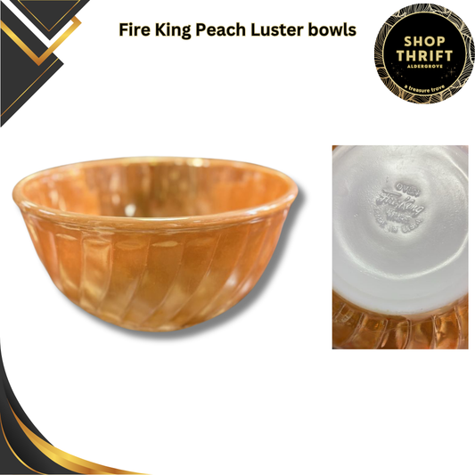 Vintage Fire King Peach Luster Bowls